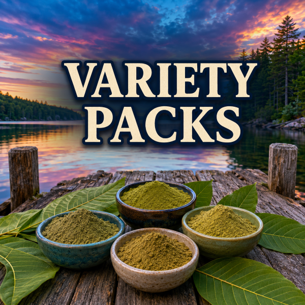 Kratom Variety Packs | 4-Way Splits Of Lab Tested Kratom Powder | Made In Maine | Kratom Near Acadia National Park