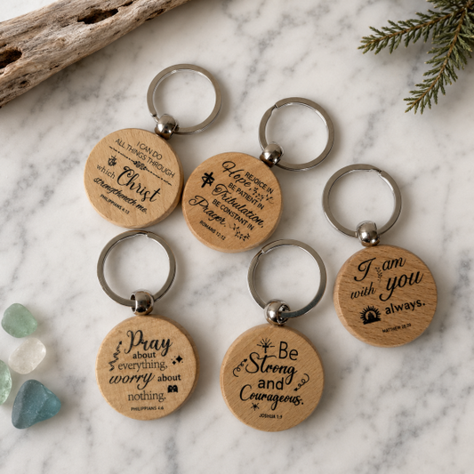 Wooden Religious Keychains